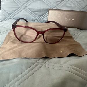 Bulgari Women's Burgundy Glasses